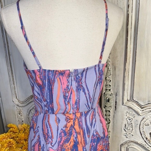 Chelsea . 28 Vibrant Swirl Maxi Spaghetti Strap Wasted 
Dress - Picture 9 of 11